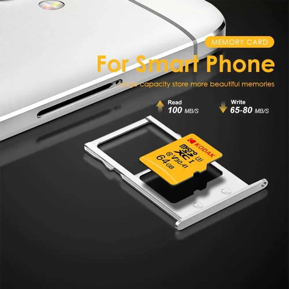 Lot Of 3 Pack Kodak Micro SD Card 64GB High Speed Memory Card U3 A1 V30 Class